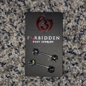 Black opal nipple barbells